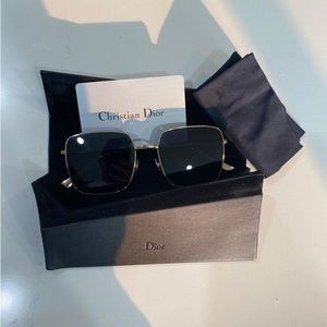 Like new Dior sunglasses for sell. No scratches. Dark blue lenses; gold frame